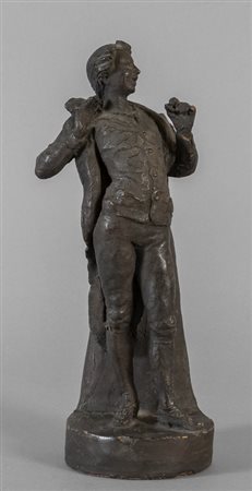 Giovane avvocato, terracotta a patina scura 