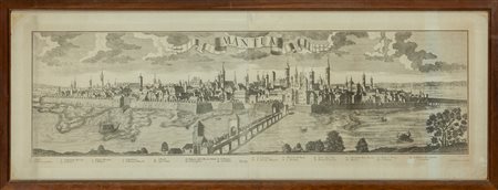 "Mantova" antica stampa sec.XVIII<br>cm. 110x39