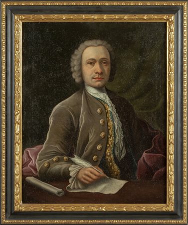 Scuola piemontese sec.XVIII "Ritratto con 