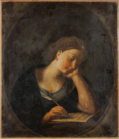 Scuola italiana sec.XVIII "Fanciulla che legge" 