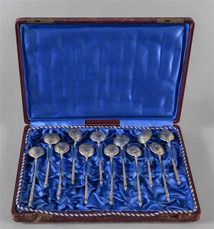 Dodici cucchiaini in argento, Russia 1886