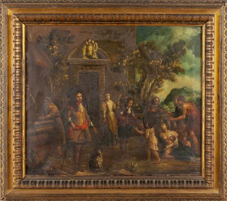 Scuola italiana sec.XVII/XVIII "L'elemosina ai 