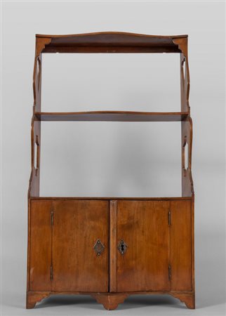 Piccola etagere pensile in noce a due sportelli e 