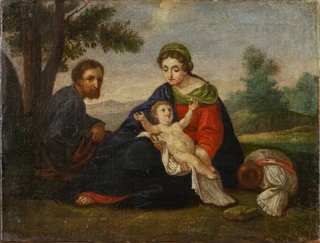 Scuola italiana sec.XVIII "La fuga in Egitto" 