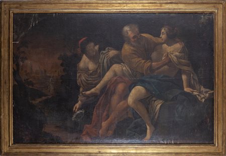 Scuola italiana sec.XVIII "Lot e le figlie" 