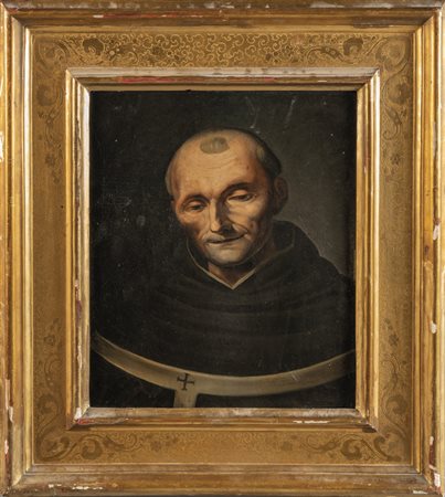 Scuola italiana sec.XVII "Ritratto di abate" olio 