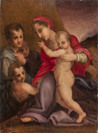 Scuola toscana sec.XVII "Madonna con Bambino e 