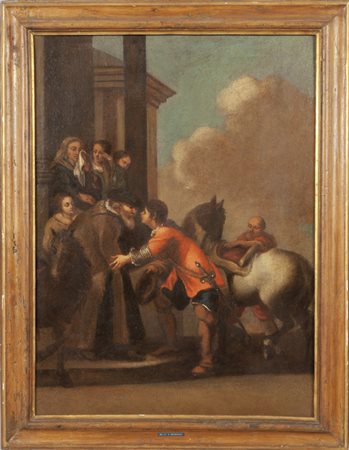 Scuola italiana sec.XVII "La partenza del figliol 