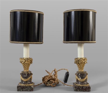 Coppia di piccoli candelieri Napoleone III 