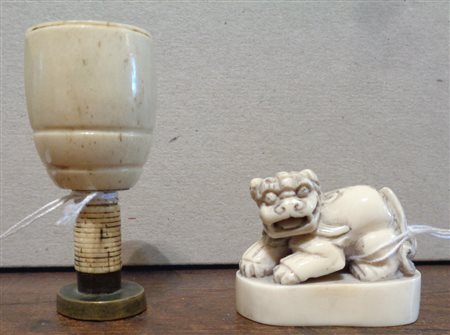 Lotto di due timbri in  avorio, Cina 