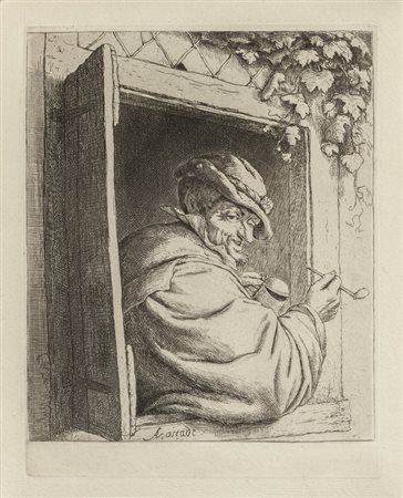 VAN OSTADE ADRIEAN (1610-1685) <br>"Il fumatore 