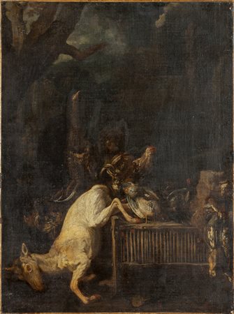 Scuola italiana sec.XVII "Allegoria con animali" 