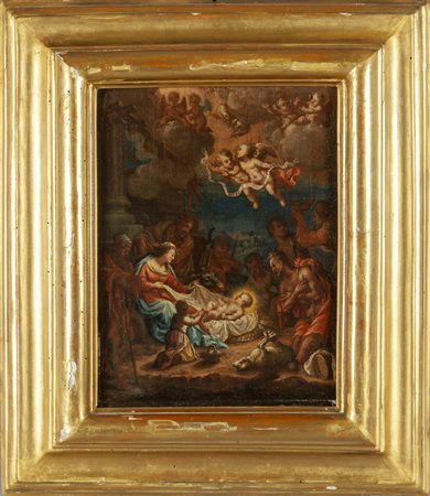 Scuola toscana sec.XVII "Adorazione dei pastori" 