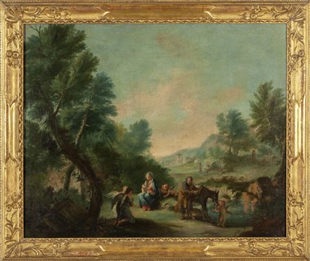 Scuola veneta sec.XVIII "Fuga in Egitto" 