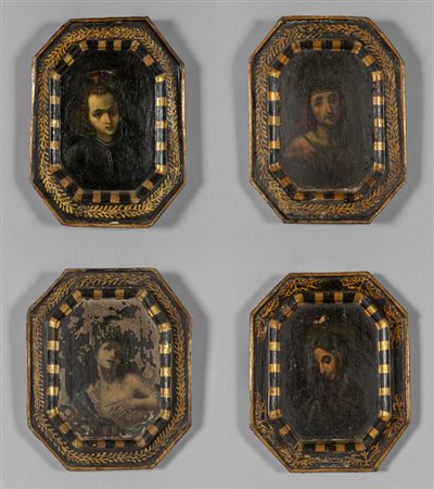 "Santi" quattro olii su tavoletta di forma 