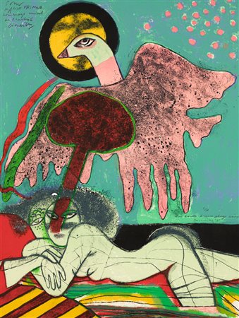 GUILLAUME  CORNEILLE (1922-2010) - Aux bords d'une plage noire, 1975