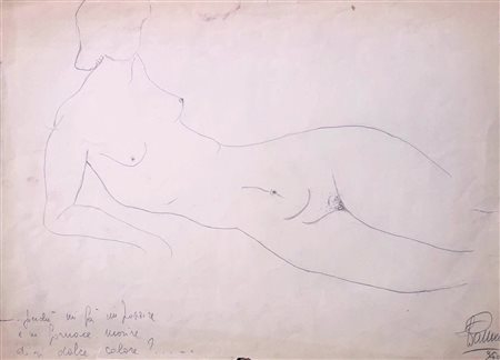 PASSONI FRANCO milano (milano) 1925 Nudo di donna 1950 Matita su carta...