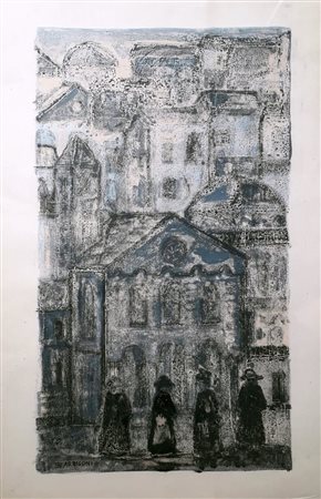 ARRIGONI SERGIO Milano (Mi) 1936 Senza titolo 1964 Monotipo su carta 60,00x40,00