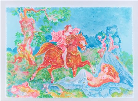 SASSU ALIGI Milano (Mi) 1912 Senza titolo Serigrafia polimaterica 50,00x70,00