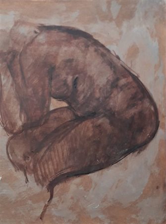 ORNATI MARIO Vigevano (milano) 1887 Studio per nudo di donna Mista su...