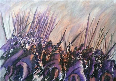 ANONIMO Anonimo (An) Battaglia Pastello su cartoncino 70,00x100,00