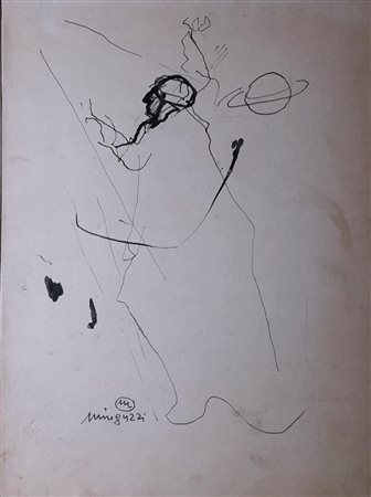 MINGUZZI LUCIANO Bologna (Bo) 1930 Figura 1975 China su carta intelata...