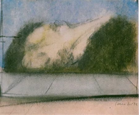 FERRETTI LIBERO Roma (Roma) 1944 Radice e paesaggio 1972 Pastello su carta da...