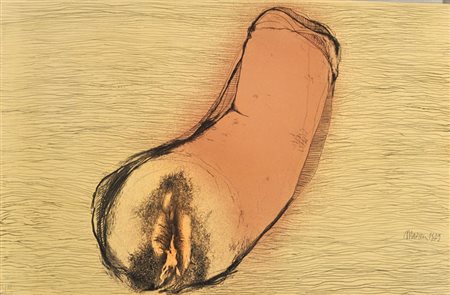 MORENI MATTIA Pavia (Pv) 1920 Senza titolo 1979 Litografia su cartoncino es....