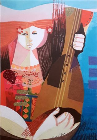 DI CARLO VITTORIO MARIA San Marco in Lamis (Fg) 1938 Figura Seriigrafia con...