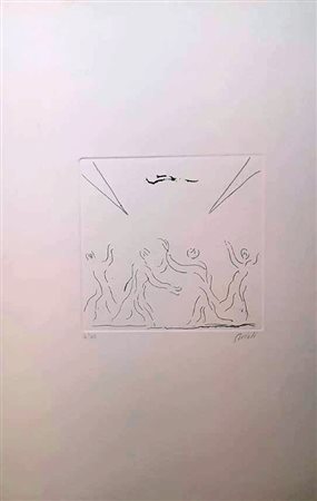 GUIDI VIRGILIO Roma (Roma) 1891 Senza titolo 1974 Incisione su carta es. 4/40...