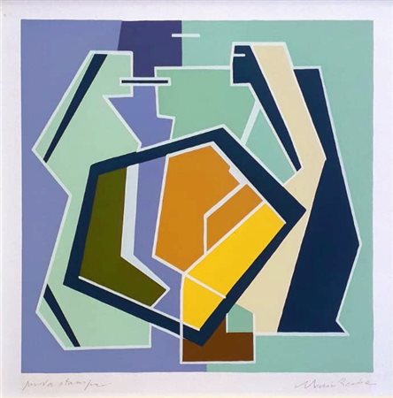RADICE MARIO Como (Co) 1898 Composizione 1975 Serigrafia su carta es. prova...