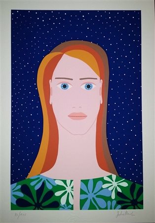 MENDINI FULVIA Milano (Mi) 1966 Figura Litografia a colori su cartoncino es....