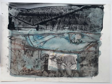 BARATELLA PAOLO Bologna (Bo) 1935 Composizione 1968 Mista su carta 48,00x66,00