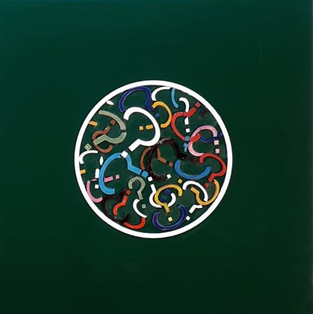 JELASSI MOKHTAR Latifa (Tunisia) 1964 Luna piena Mista e collage su tela...