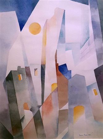 SBRANA FRANCESCA Genova (Ge) 1932 Composizione 1998 Acquarello su cartoncino...