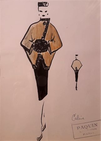 PAQUIN JEANNE Saint-Denis (Fracian) 1869 Senza titolo Mista su carta 30,00x20,00