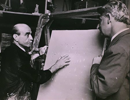 ANONIMO Anonimo (An) Lucio Fontana 1964 Stampa fotografica in bianco e nero...