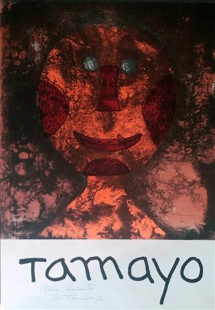 TAMAYO RUFINO Oaxaca (Messico) 1899 Cabeza 1975 litografia-offset manifesto...