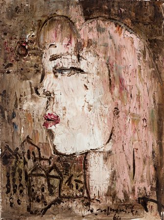 FRANCO ROGNONI (1913-1999) - La ragazza dai capelli rosa, 1964