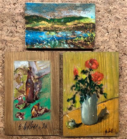 EUGENIO GALIANO (1921-2013) - Lotto unico composto da 3 olii su tavola