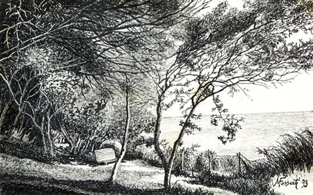 MARIO FOSSATI (1918-1999) - Celle Ligure. Giardini pubblici, 1993