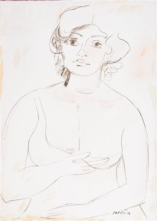 Bruno Saetti (Bologna 1902 - 1984), “Figura femminile”, 1974.
