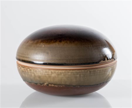 Nanni Valentini (Sant'Angelo In Vado 1932 - Arcore 1985), Ciotola con coperchio in ceramica