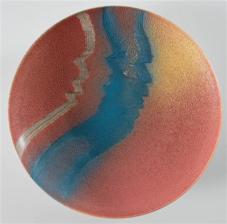 Carlo Zauli (Faenza 1926 - 2002), Piatto in grès.