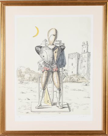 Giorgio de Chirico (Volo 1888 - Roma 1978), “Trovatore con la luna”.