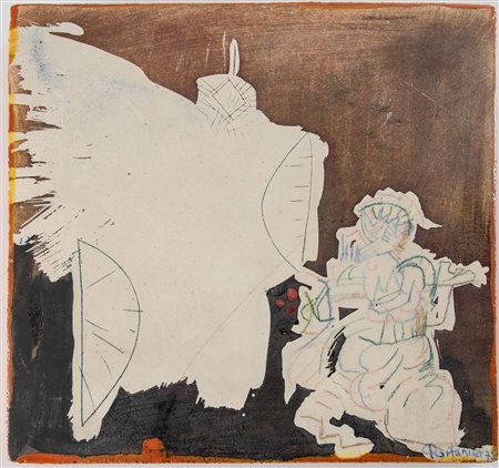 Gilbert Portanier (Cannes 1926), Pannello in ceramica smaltata, 1975.