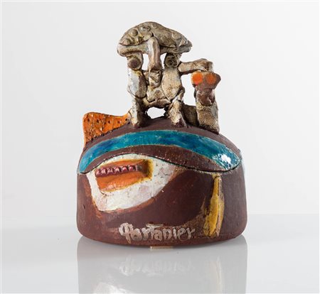 Gilbert Portanier (Cannes 1926), Scatola-Scultura in ceramica smaltata.