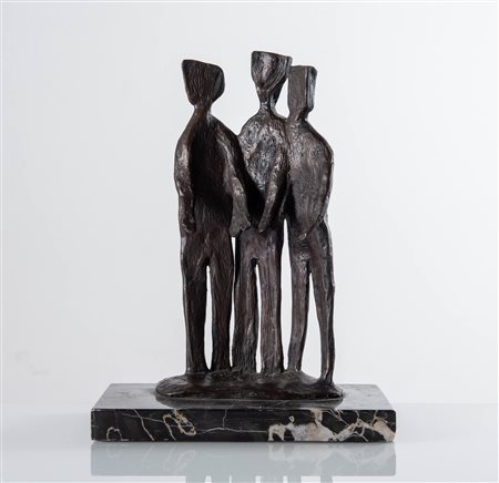 Alessio Zanichelli (Sala Baganza 1939), “Figure con le mani tese”, 1977.