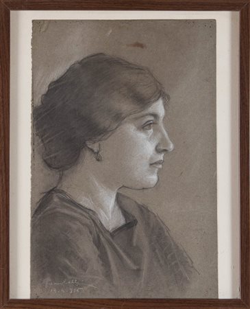 Pittore del XIX-XX secolo, “Ritratto femminile di profilo”, 1915.