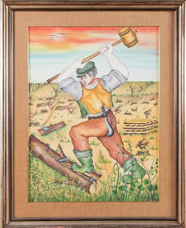 Benito Beltrami (Luzzara 1936), “Lo spaccalegna”, 1972.